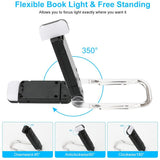 USB Rechargeable Clip On Book Light Bookmark Reading Light Brightness Adjustable