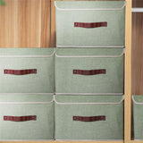 Large Collapsible Storage Bins Linen Fabric Foldable Storage Boxes Organizer Containers Baskets Cube with Cover for Home Bedroom Closet Office Nursery