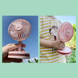 Rechargeable Desk Fan Portable Ultra-Quiet 3 Mode LED Light USB Mini Desktop Fan