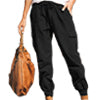Women Plus Size Casual Cargo Pants Sports Jogging Trousers Elastic Waist Slacks
