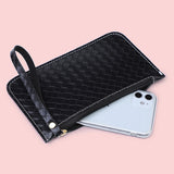 Women PU Leather Wristband Wallet Clutch Bag Phone Holder Zip Coin Purse Handbag