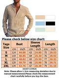 Mens Casual Cotton Linen Henley Shirts Long Sleeve T-shirt Tops Pullover Buttons