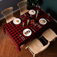 Plaid Table Cloth Cover, Picnic Tablecloth, Cotton Linen Wrinkle Free Rectangle Table Cloth Home Christmas Party Decorative Table Cover