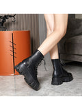 Womens Ladies Chunky Platform Shoes Retro Lace Up Combat Army Goth Punk Boots