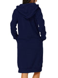Womens Casual Hooded Sweatshirt Long Sleeve Sweater Hoodies Ladies Jumper Dress