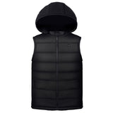 Men's Lightweight Warm Jacket Graphene USB Heated Vest Coat With Removable Hood