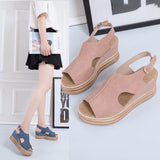 Women's Increase Height Sandals Buckle Wedge Sandal Open Toe Platform Sandals