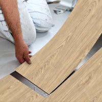 Wooden Wall Floor Planks Floor Tiles- Simple Peel and Stick Application for Kitchen Bathroom Living Room Flooring Materials