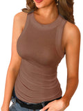 Women's Sleeveless Plain Vest Tank Tops Ladies Cami Summer Basic Blouse T-Shirt
