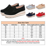 Women Suede Loafers Moccasins Pumps Slip On Wedge Casual Shoes Height Increase