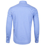 Men Casual Cotton Plaid Printed Long Sleeve Shirt Lapel Tops Blouse Button-Down