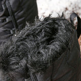 Womens Snow Boots Winter Warm Mid Calf Leather Waterproof Outdoor Slip On Shoes Size 8