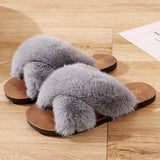 Womens Plush Soft House Slippers Non-Slip Slip on Open Toe Cozy Slides Shoes