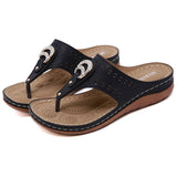 Women Open Toe Slippers Beach Sandals Flip Flops Thong Mules Wedge Casual Shoes