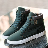 Mens Casual Comfort Shoes Flat Lace-Up Outdoor Hiking Work High Top Sneakers