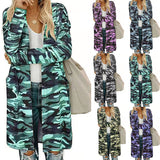 Women's Long Sleeve Side Pockets Jackets Tops Camouflage Coats Outdoor Cardigans
