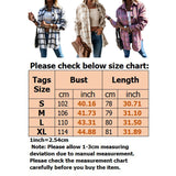 Women Plaid Printed Long Sleeve Shirt Loose Casual Tops Blouse Tunic Button-Down