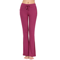 Women Drawstring Comfy Wide Leg Loungewear Pants Casual Loose Flare Bell Bottom Trousers Ladies Full Length Sport Workout Pants