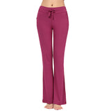 Women Drawstring Comfy Wide Leg Loungewear Pants Casual Loose Flare Bell Bottom Trousers Ladies Full Length Sport Workout Pants
