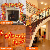LED Maple Leaf & Pumpkin Twinkle Lights Indoor Fairy String Light Fall Garland Lights Decor for Halloween Christmas Indoor Outdoor Garden
