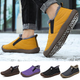 Adult Unisex Solid Color Fall Winter Warm Slip On Anti Slip Round Toe Flat Shoes