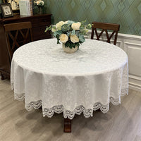 European Style Floral Round Tablecloth Elegant Table Cloth Cover Wedding Decor