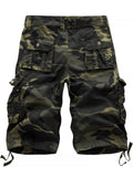 Mens Camo Cargo Shorts Pants Pockets