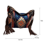 Women Vintage Tassel Canvas Shoulder Bag Oversized Beach Bag Tote Handbag Purse