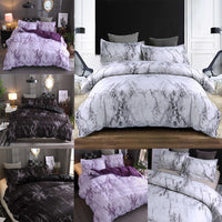 Duvet Cover- Marble Bedding 3 Piece Set - Comforter Cover Set with Zipper Closure - Ultra Soft Microfiber