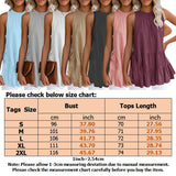 Women's Tiered Vest Tank Top Casual Loose Sleeveless Shirt Blouse Pullover Tunic