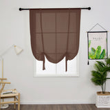 Tie Up Window Curtains, Sheer Window Drapes,Short Curtain Scarf,Cafe Kitchen Curtain Valance,Rod Pocket Curtain Panel