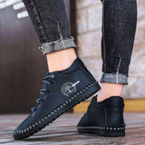 Men's Casual Lace Up Shoes Low Top Breathable Shoes Round Toe Flat Comfortable