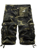 Mens Camo Cargo Shorts Pants Pockets