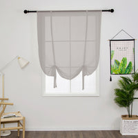 Tie Up Window Curtains, Sheer Window Drapes,Short Curtain Scarf,Cafe Kitchen Curtain Valance,Rod Pocket Curtain Panel