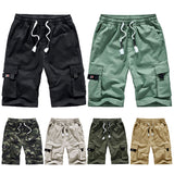Women Casual Cargo Short Pants Hiking Elastic Waist Drawstring Pants