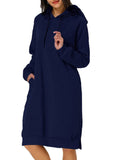 Womens Casual Hooded Sweatshirt Long Sleeve Sweater Hoodies Ladies Jumper Dress