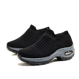 Women's Sock Sneakers Mesh Air Cushion Platform Walking Slip on Shoes Size 4.5-10