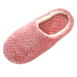Unisex Plush Home Slippers Indoor Winter Warm Slip On Flat Shoes Anti-Slip