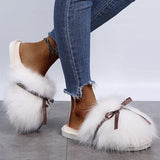 Women's Fluffy Slippers Closed Toe Warm Indoor House Mules Slipper Cozy Shoes