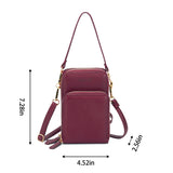 Women Small Cell Phone Case Handbag PU Leather Crossbody Shoulder Bag Wrist Strap Purse Pouch Messenger Bags with Card Slots