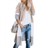 Ladies Retro Vintage Sweater Open Front Long Sleeve Classic Knit Cardigan Outwear Coat