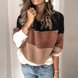 Women striped color block sweater