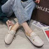 Women Bowknot Loafers Casual Shoes Lightweight Slip On Warm Flats Round Toe