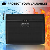 Waterproof Money Bag Fireproof Document Bag Cash Pouch Envelope Holder With Lock