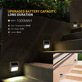 3 LED Solar Powered Stair Light Outdoor Garden Pathway Step Decking Wall Lamp