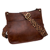 Women Leopard PU Leather Shoulder Bag Handbag Crossbody Purse Satchel Messenger