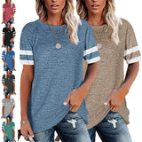 Women's Loose T-Shirt Casual Short Sleeves Pullover Round Neck Tops Blouse Tee