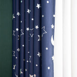 Moon and Stars Blackout Curtains for Girls Bedroom Grommet Thermal Insulated Room Darkening Printed Kids Curtains