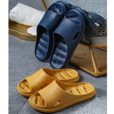 Unisex Solid Color Slippers Backless Beach Shower Backless Open Toe Casual Shoes