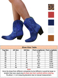 Women's Ankle Boots Cowboy Boots Chunky Block Heels Booties Retro Shoes Slip On